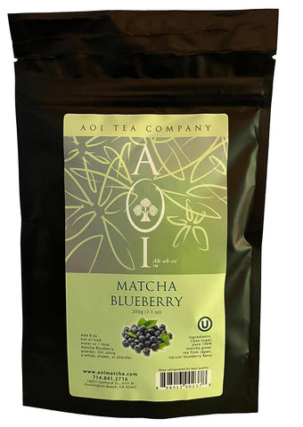Image of AOI Tea - Matcha Blueberry - Green Tea Powder Blend - 200 grams (7.1 Ounces)