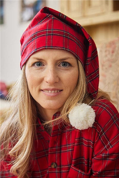 Lee Valley Cotton Flannel Nightcap - Red Tartan Royal Stewart (LV27)