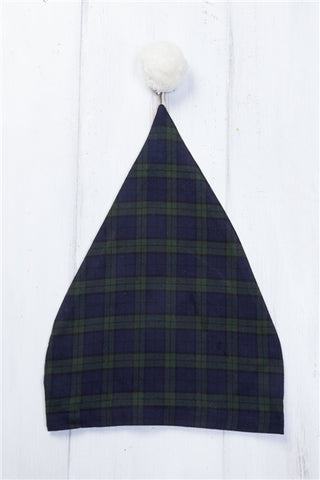 Image of Lee Valley Men's Cotton Flannel Nightcap - Green Tartan Blackwatch (LV6)