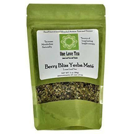One Love Tea  Berry Bliss Yerba Mate  3 Oz Loose Leaf Tea Tisane - Naturally Ideal