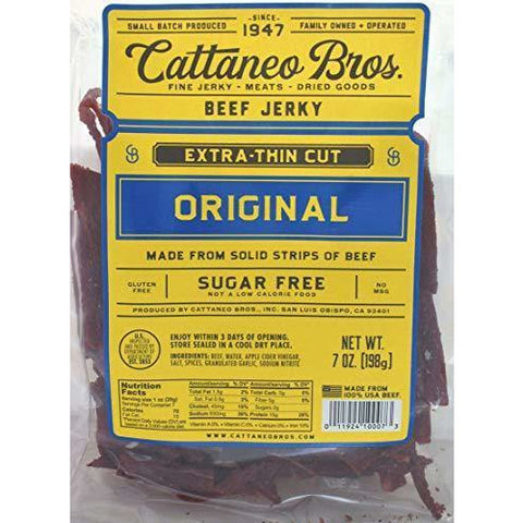 Image of Cattaneo Bros. - Extra-Thin Cut Natural Beef Jerky, 7 Ounce - Naturally Ideal