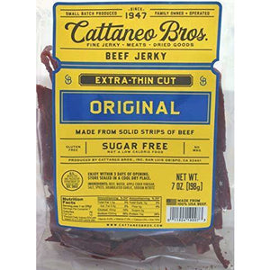 Cattaneo Bros. - Extra-Thin Cut Natural Beef Jerky, 7 Ounce - Naturally Ideal