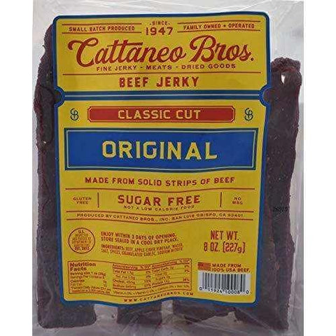 Image of Cattaneo Bros. - Classic Cut Natural Style Thick Beef Jerky, 8 Ounce - Naturally Ideal