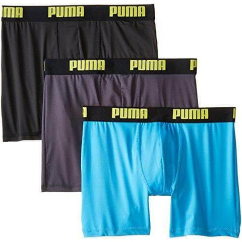 PUMA Men's 3 Pack Boxer Brief, Bright Blue, X-Large, CW - Naturally Ideal