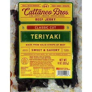Cattaneo Bros. - Classic Cut Natural Style Thick Beef Jerky, 8 Ounce - Naturally Ideal