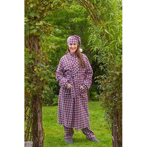 Image of Lee Valley, Ireland - Men's Flannel Robe (Red/White) - Naturally Ideal