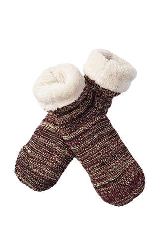 Donegal Wool Socks, Men's Fleece Lined, Purple Heather, Beige Black Maroon 8.5-11.5