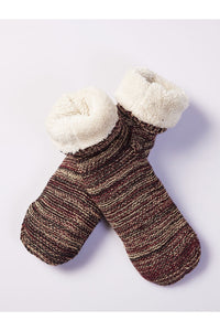 Donegal Wool Socks, Men's Fleece Lined, Purple Heather, Beige Black Maroon 8.5-11.5