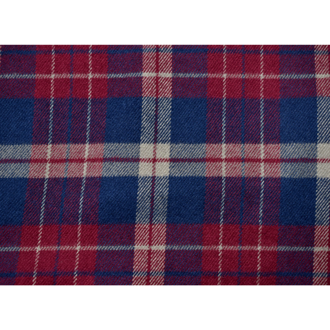 Image of Lee Valley, Ireland Flannel Grandfather Shirt 100 Percent Cotton LV10 Maroon Navy Plaid