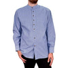 Lee Valley, Ireland Mens Vintage Style Grandfather Shirt Cotton VR15 Blue Stripe (Medium)